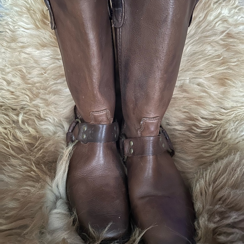 Vintage Shoe Company USA Brown Leather Riding Boots Harness Moto 9